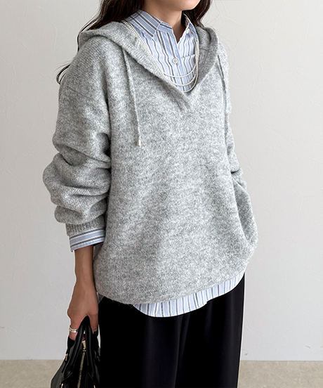fredy】RECOMMEND ITEM～着回し自在なフード付きニットプル
