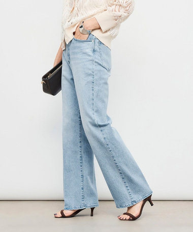 【RM denim】センタープレスハイウエストパンツ