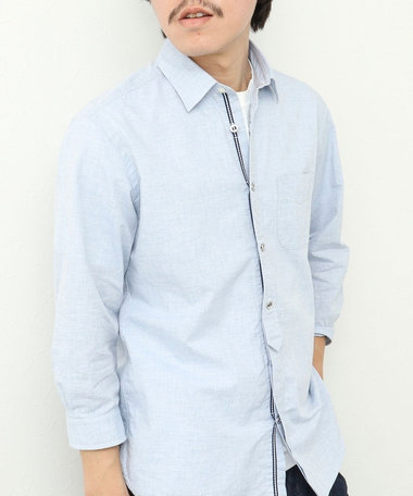 ［WEB限定 SPECIAL PRICE！］綿麻パラシュートボタン 7分袖シャツ 25SS