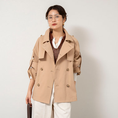 NMPウォッシャブルショートトレンチコート