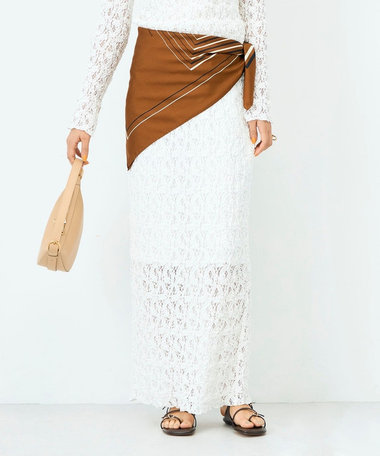 ウォッシャブルストレッチレースタイトスカート