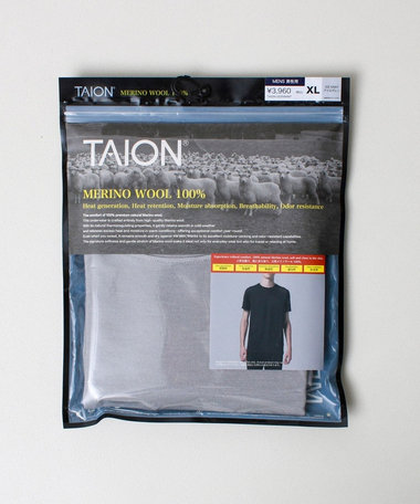 【TAION / タイオン】メリノウール アンダーウェア ハーフスリーブ Tシャツ