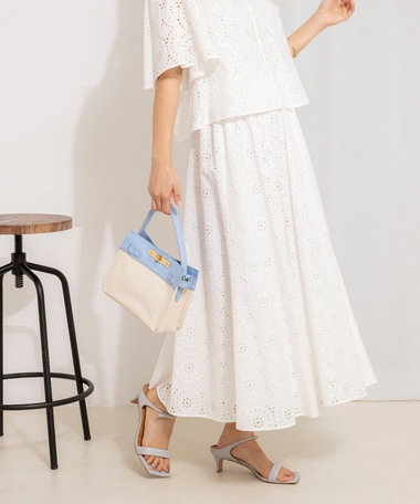 《セットアップ対応》ウォッシャブルレースフレアスカート