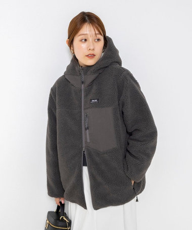 【WEB＆一部店舗限定色アイテム】ボア×ダウンフーミドル丈ダウン(リバーシブル)