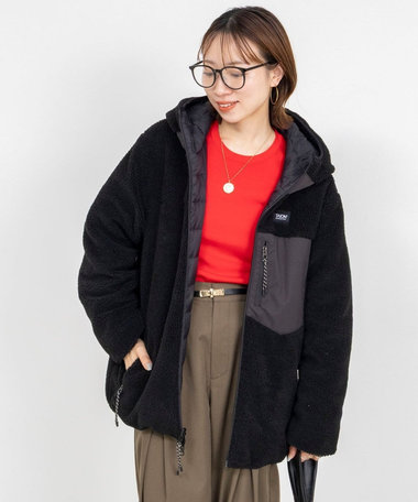 【WEB＆一部店舗限定色アイテム】ボア×ダウンフーミドル丈ダウン(リバーシブル)