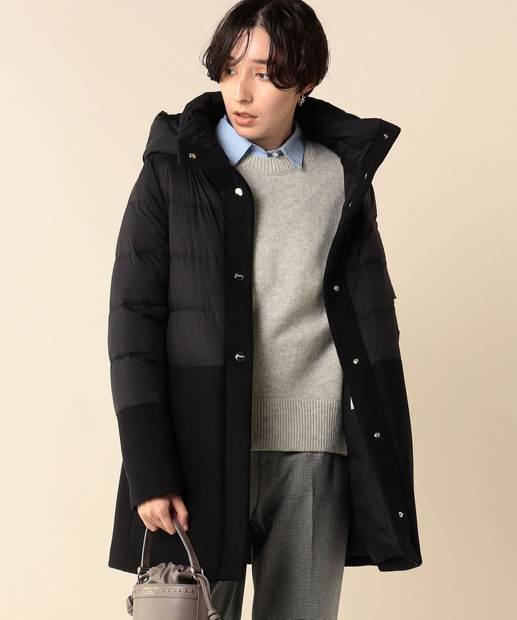 HERNO WOOL×NYLON DOWN COAT 切り替えダウンコート