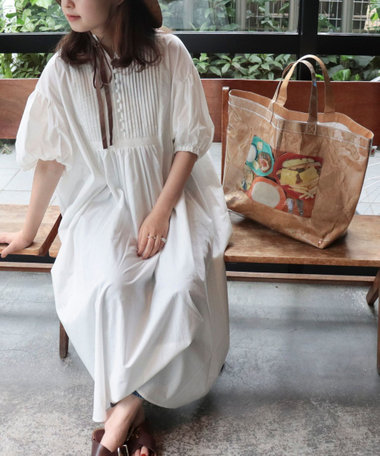 ５分袖ボリュームワンピース