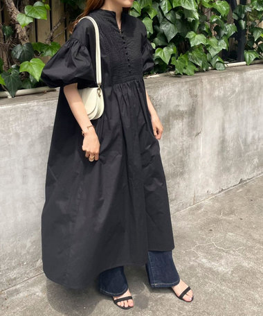 ５分袖ボリュームワンピース