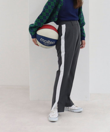 ライン入りスラックスパンツ