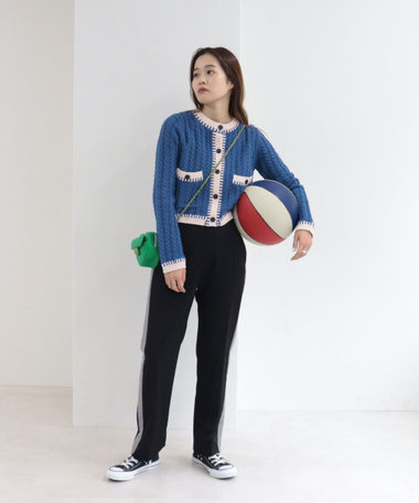 ライン入りスラックスパンツ