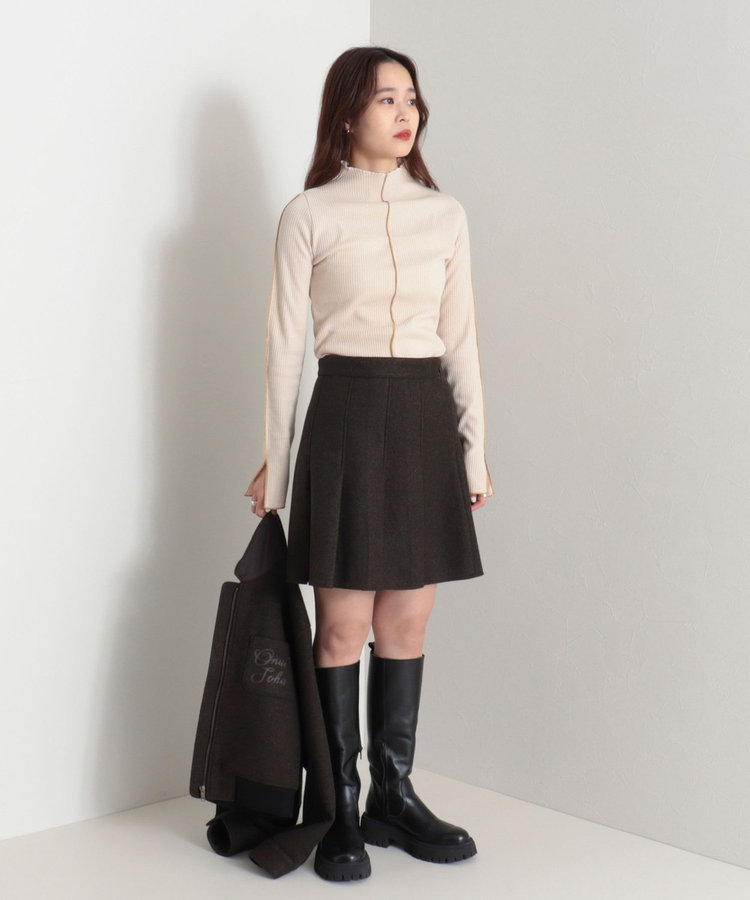 【セットアップ可能】タックプリーツミニスカート
