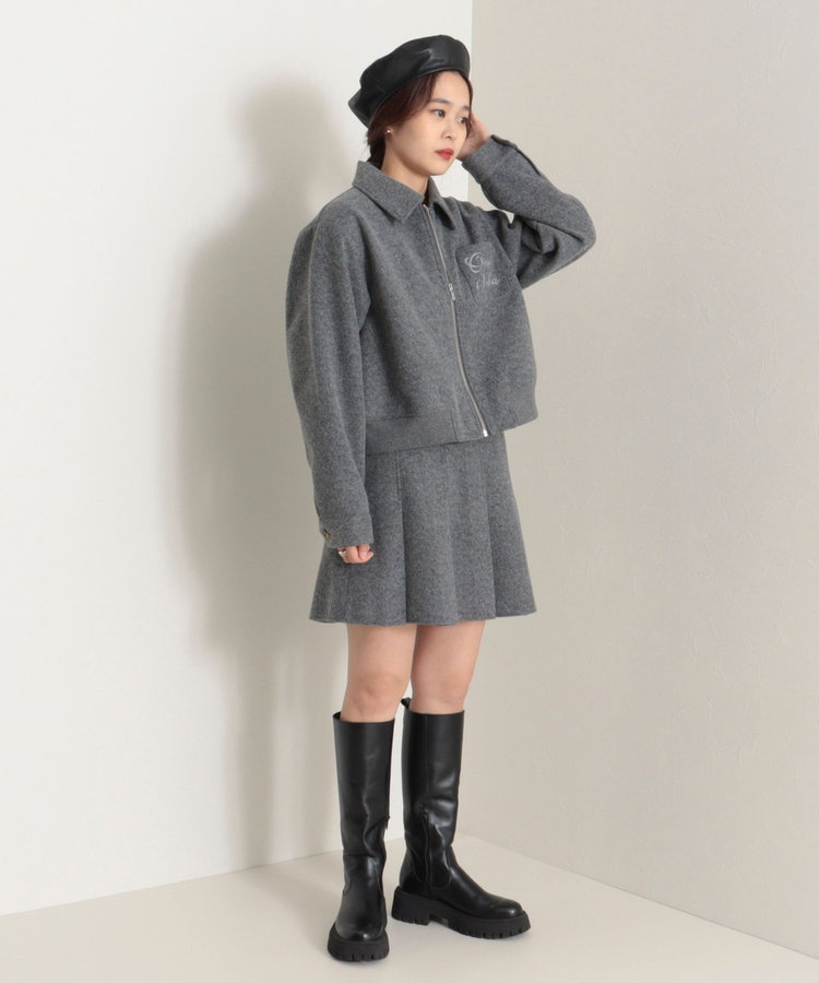 【セットアップ可能】タックプリーツミニスカート