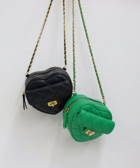 キルトハートチェーンポシェット