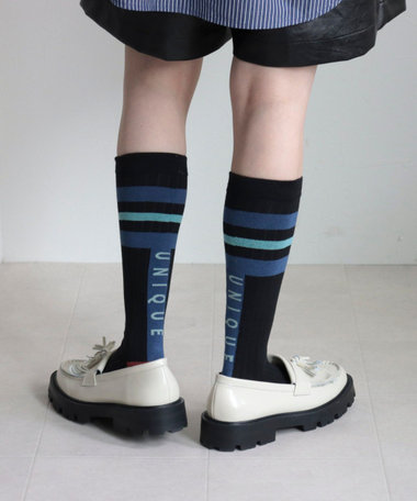 カラーブロックハイソックス