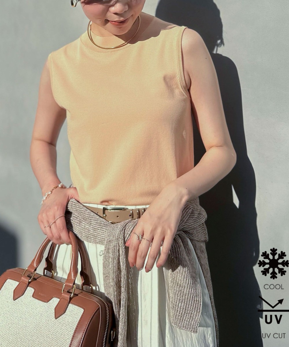 《手洗い可能》マルチファンクションハイネックノースリーブプルオーバー
