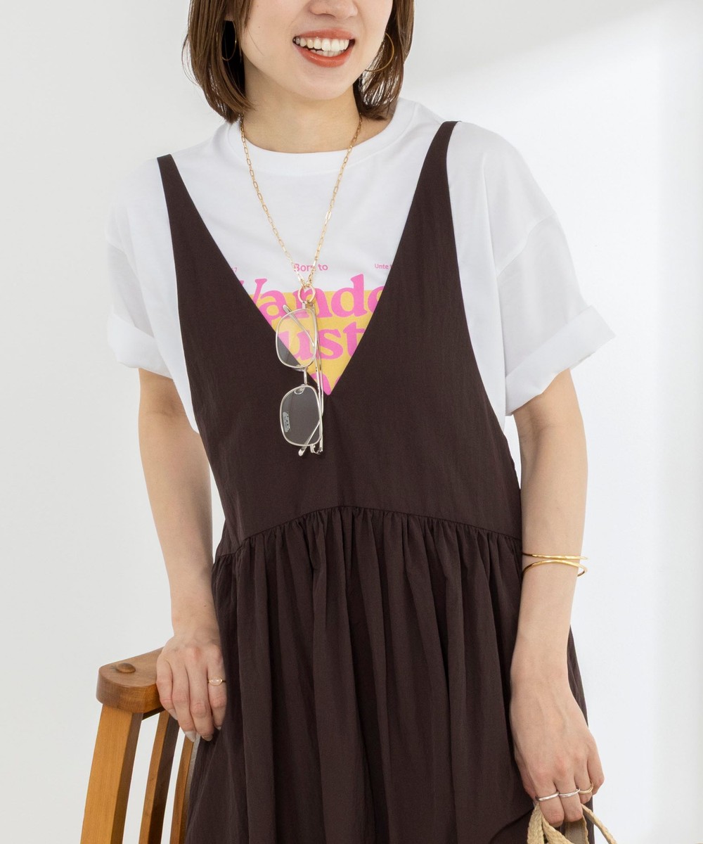 Wander lustウォッシャブルワイドシルエットプリントTシャツ