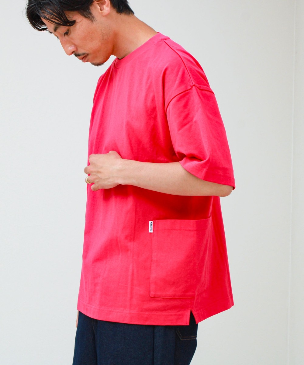 バックステッチ サイドポケット クルーネックTシャツ