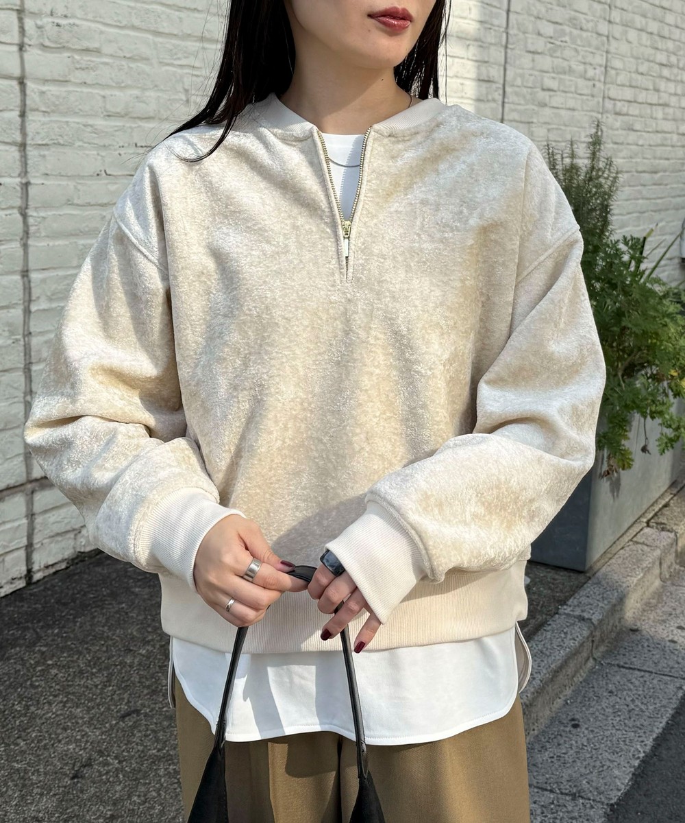 モールニットソーハーフジッププルオーバー