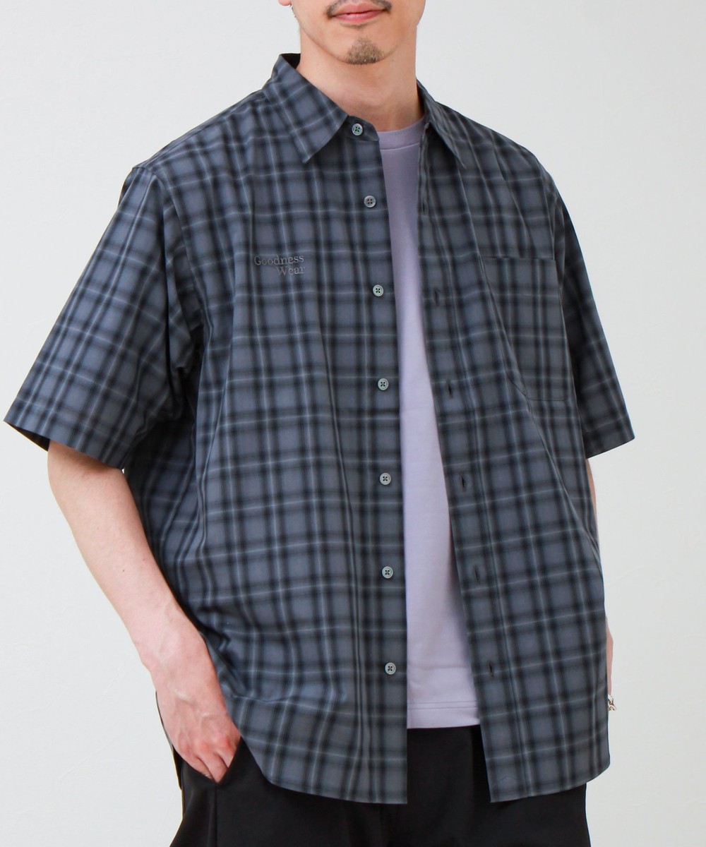 ［WEB限定 SPECIAL SALE！］GOODNESS刺繍 オンブレー ショートスリーブシャツ