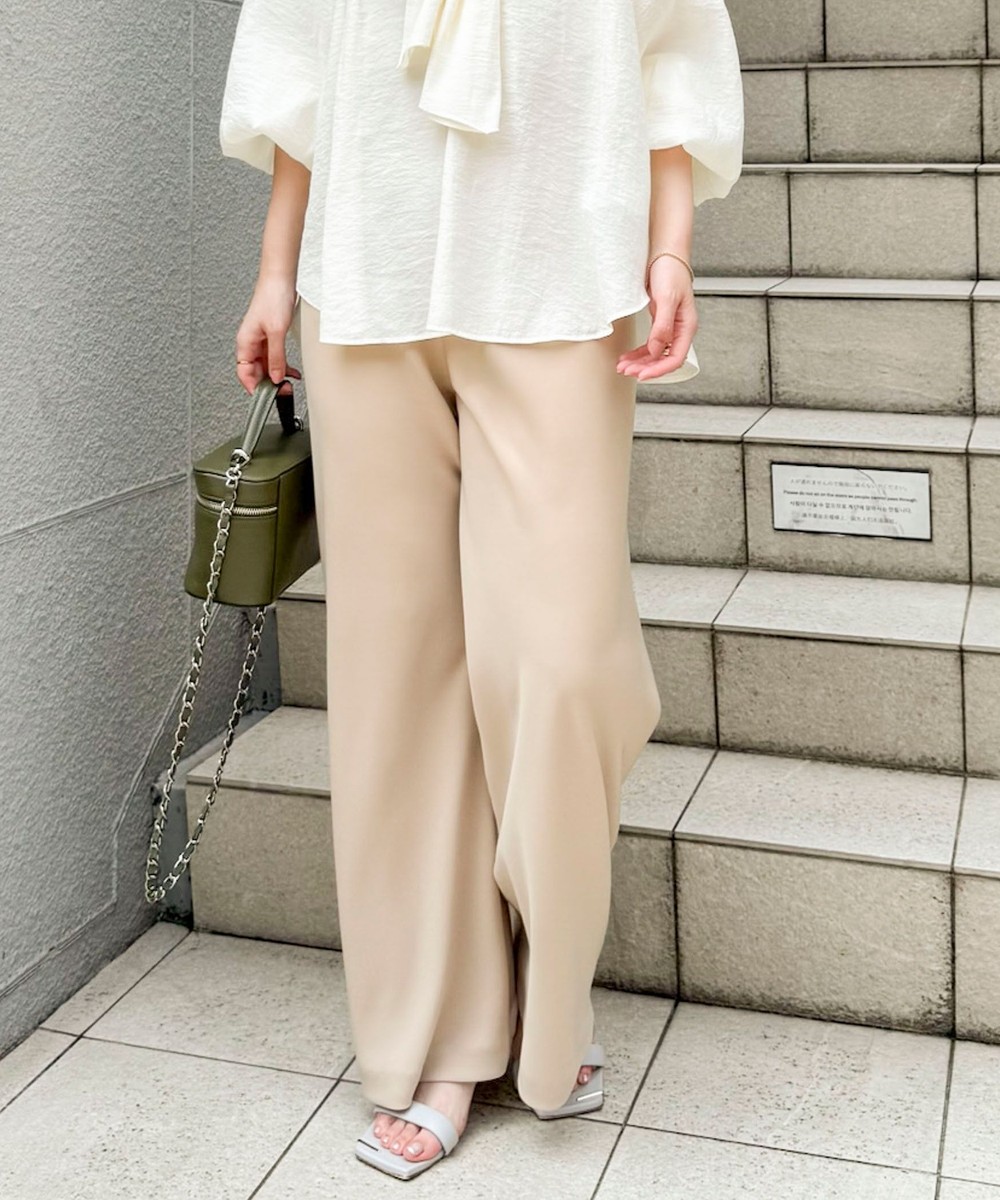 【NOLLEY’S mgr.松葉☆別注サイズ・一部WEB限定カラーアイテム】《セットアップ対応》ウォッシャブルツイルバイヤス美脚パンツ