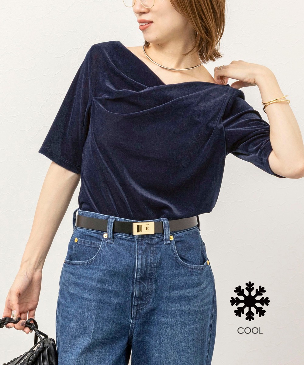 《接触冷感》ウォッシャブルシアーベロア2WAYプルオーバー