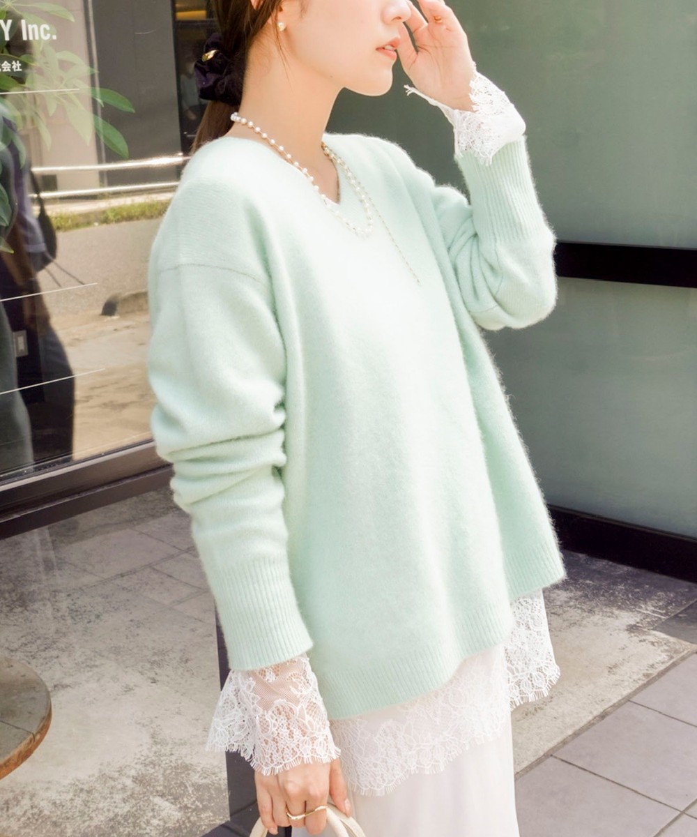 【新色追加】《手洗い可能》ヘアリーVネックプルオーバー