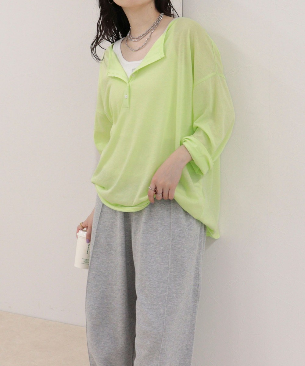 ヘンリー2WAYルーズロンTシャツ