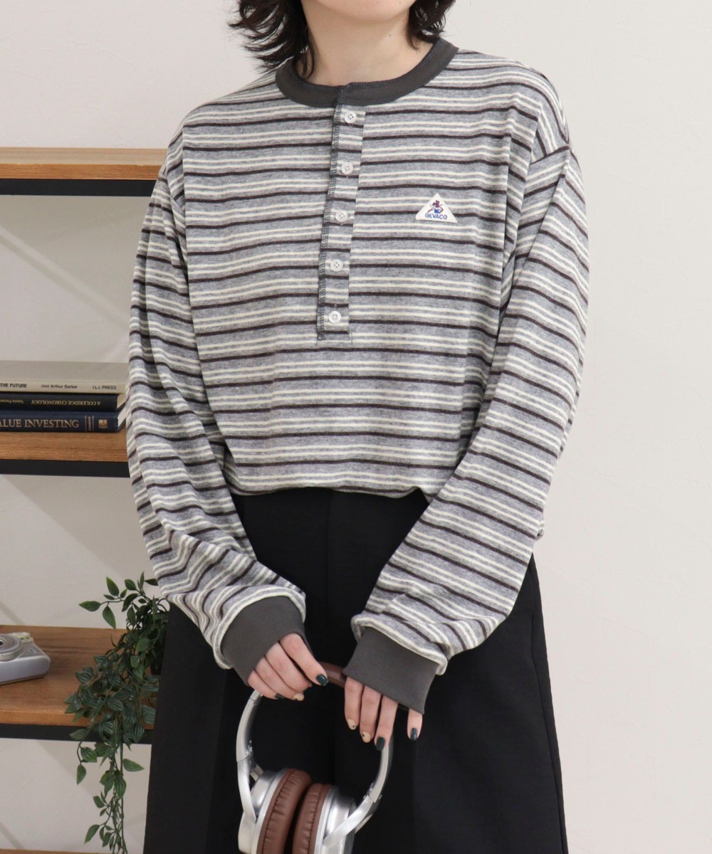 ［FREDY＆GLOSTER限定 TIME SALE！］【GEVACO/ゲバコ】リンガーヘンリーボーダーロンTシャツ