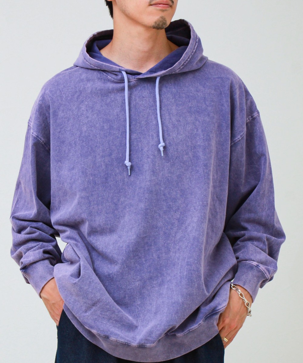 ［WEB限定 TIME SALE！］【ロンT以上、パーカー未満】ケミカル加工 フードロンT