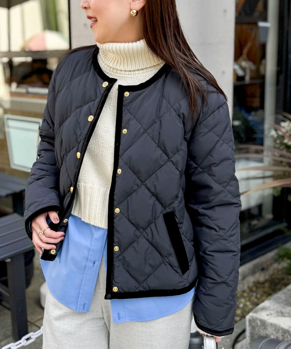 【TAION×LIMONTA】別注ベロアパイピングショートダウン