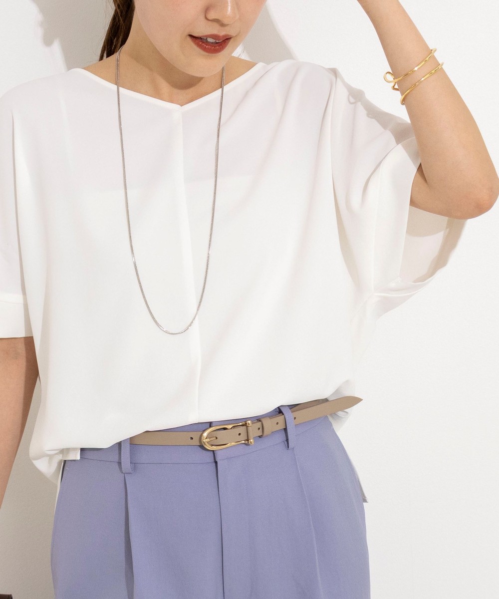 【WEB＆一部店舗限定カラー】《セットアップ対応》ジョーゼットＶネックプルオーバー