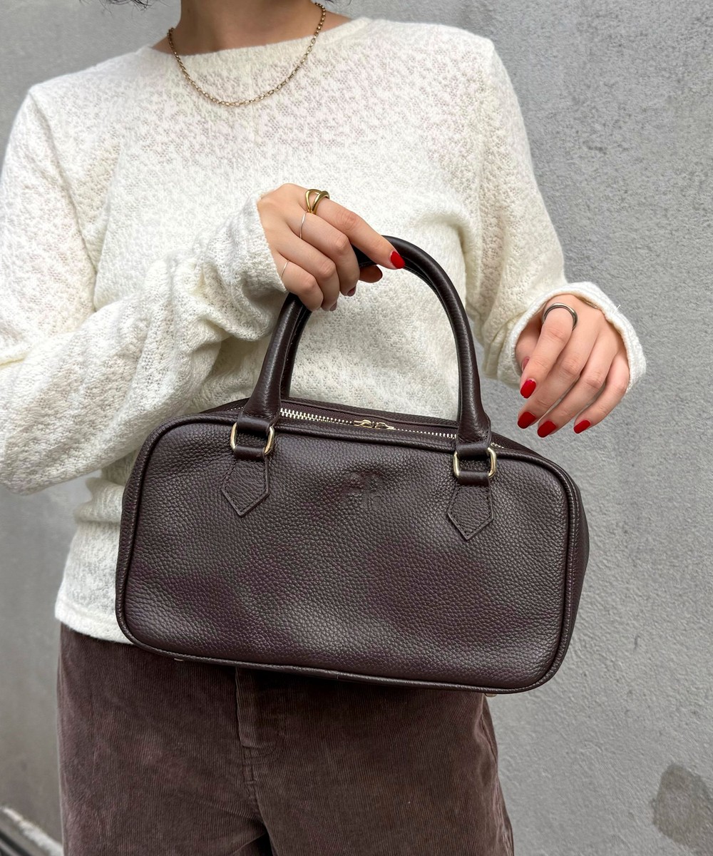 《本革/ショルダー付き/500mlボトル収納可》FR横長レザーボストンバッグ