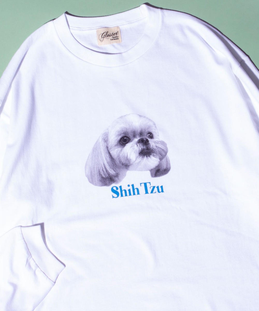 【人気シリーズ】【DOG&CAT】犬猫プリント クルーネックロンT