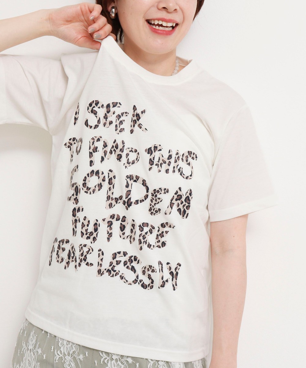 ヒョウ柄ロゴTee