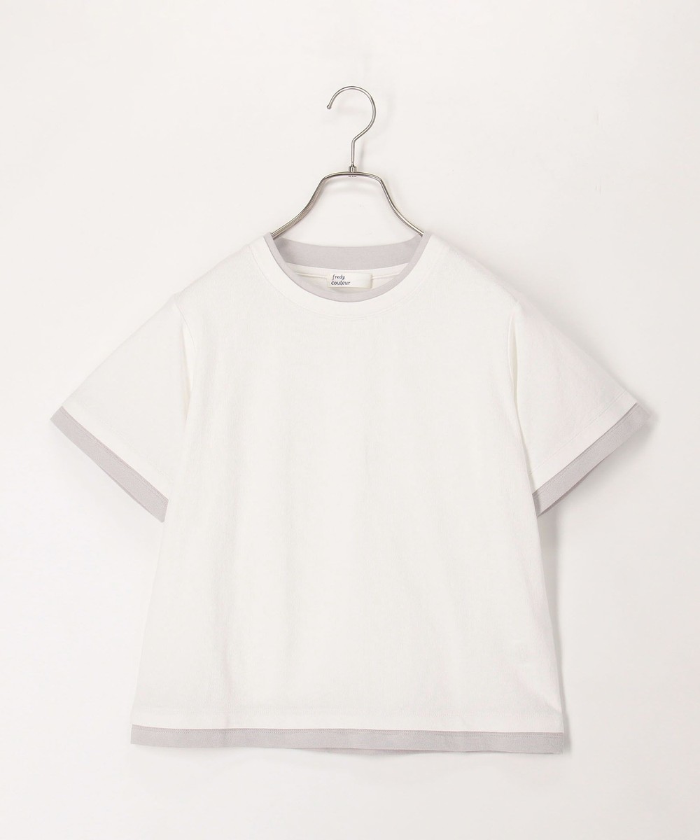ドライタッチ天竺レイヤード風配色Tee