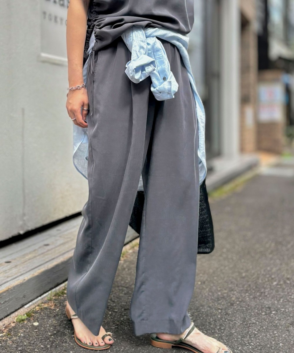【WEB＆一部店舗限定】ウォッシャブルサンドウォッシュイージーワイドパンツ