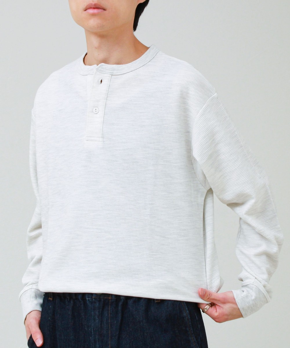 ワッフルヘンリーネックロンＴ