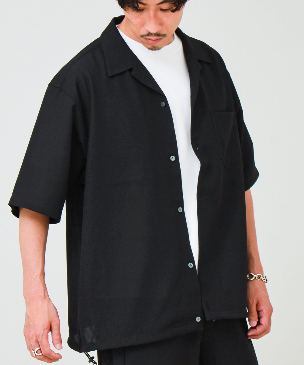 ［WEB限定 SPECIAL SALE！］【COOLMAX/セットアップ対応】エバレットメッシュオープンカラー半袖シャツ