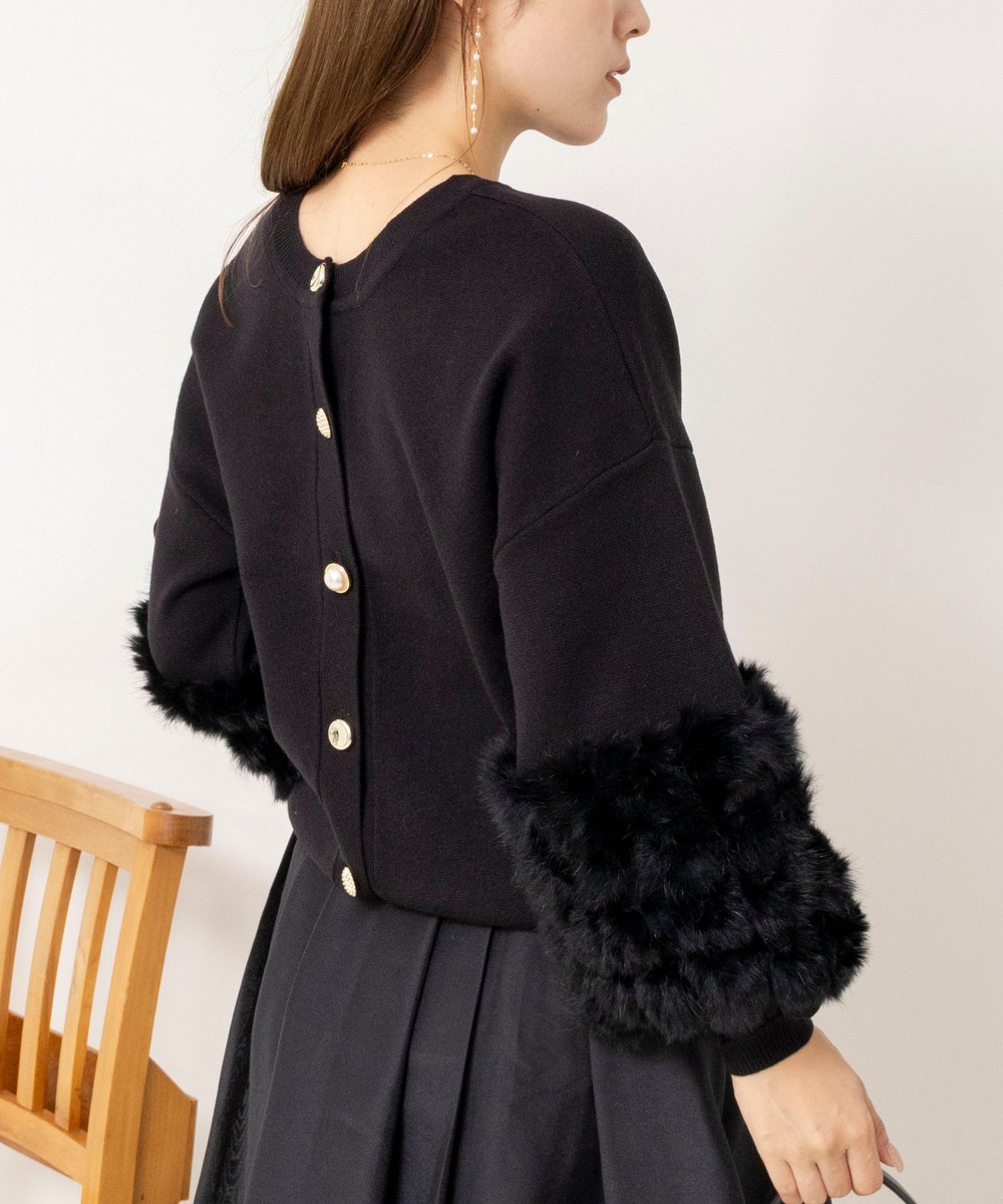 【TORRAZZO DONNA/トラッゾドンナ】2WAY Rabbit Fur knit Top