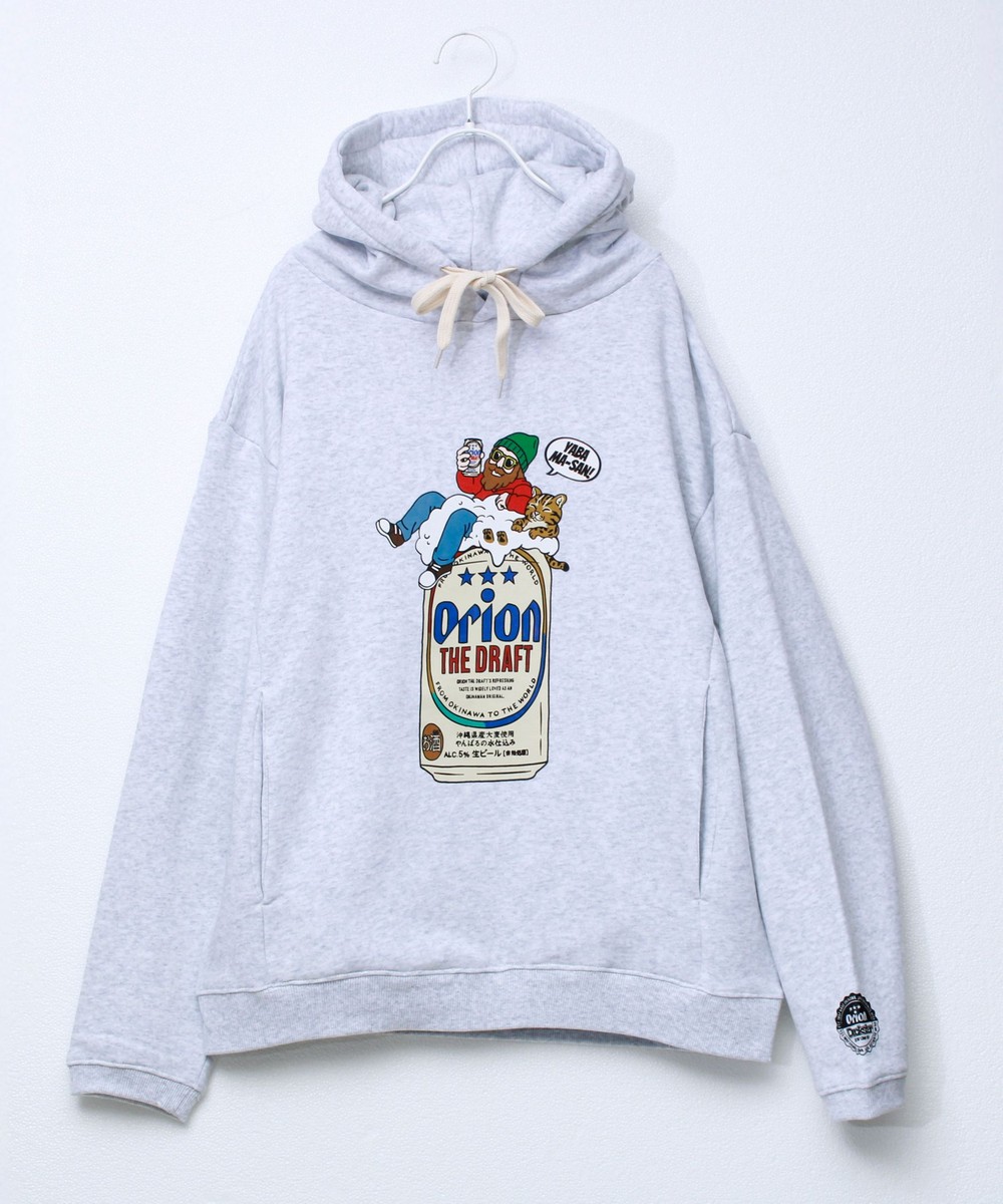 【ORION × Duckster】オリオンビールコラボ 裏起毛 プルオーバーフーディ