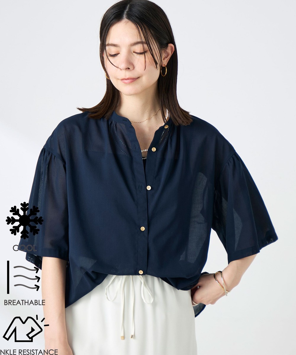 【BECシリーズ】ウォッシャブル袖2ＷAYシアーボイルブラウス
