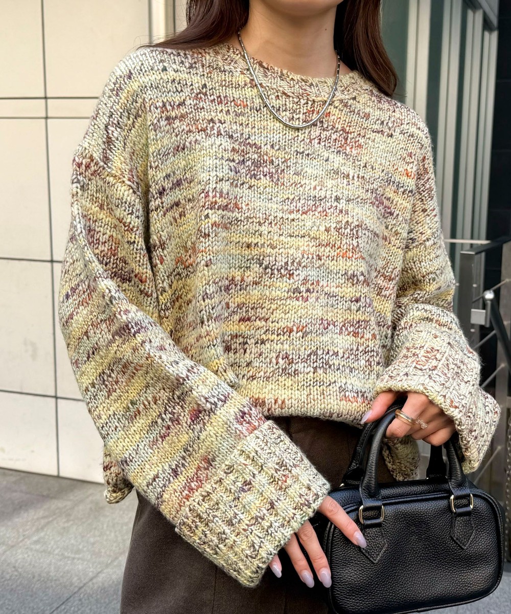 ［WEB限定 SPECIAL PRICE！］イタリー糸MIXカラーニットプルオーバー