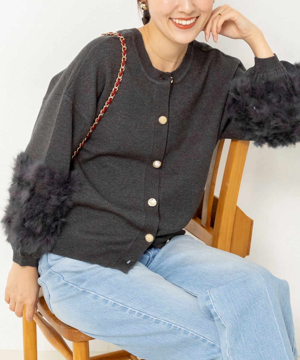 【TORRAZZO DONNA/トラッゾドンナ】2WAY Rabbit Fur knit Top