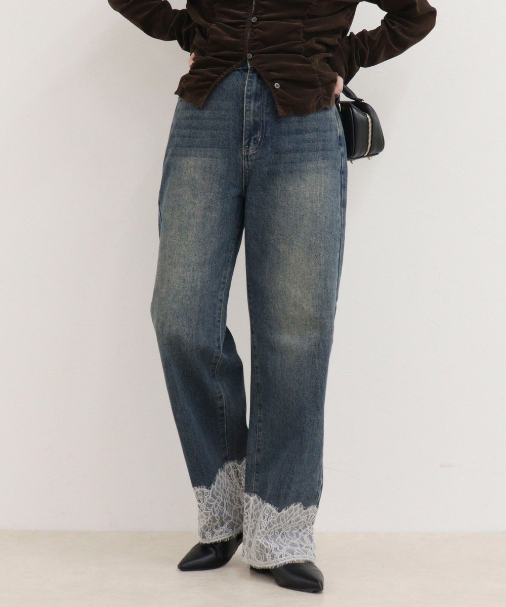 Dual Hem Lace Denim