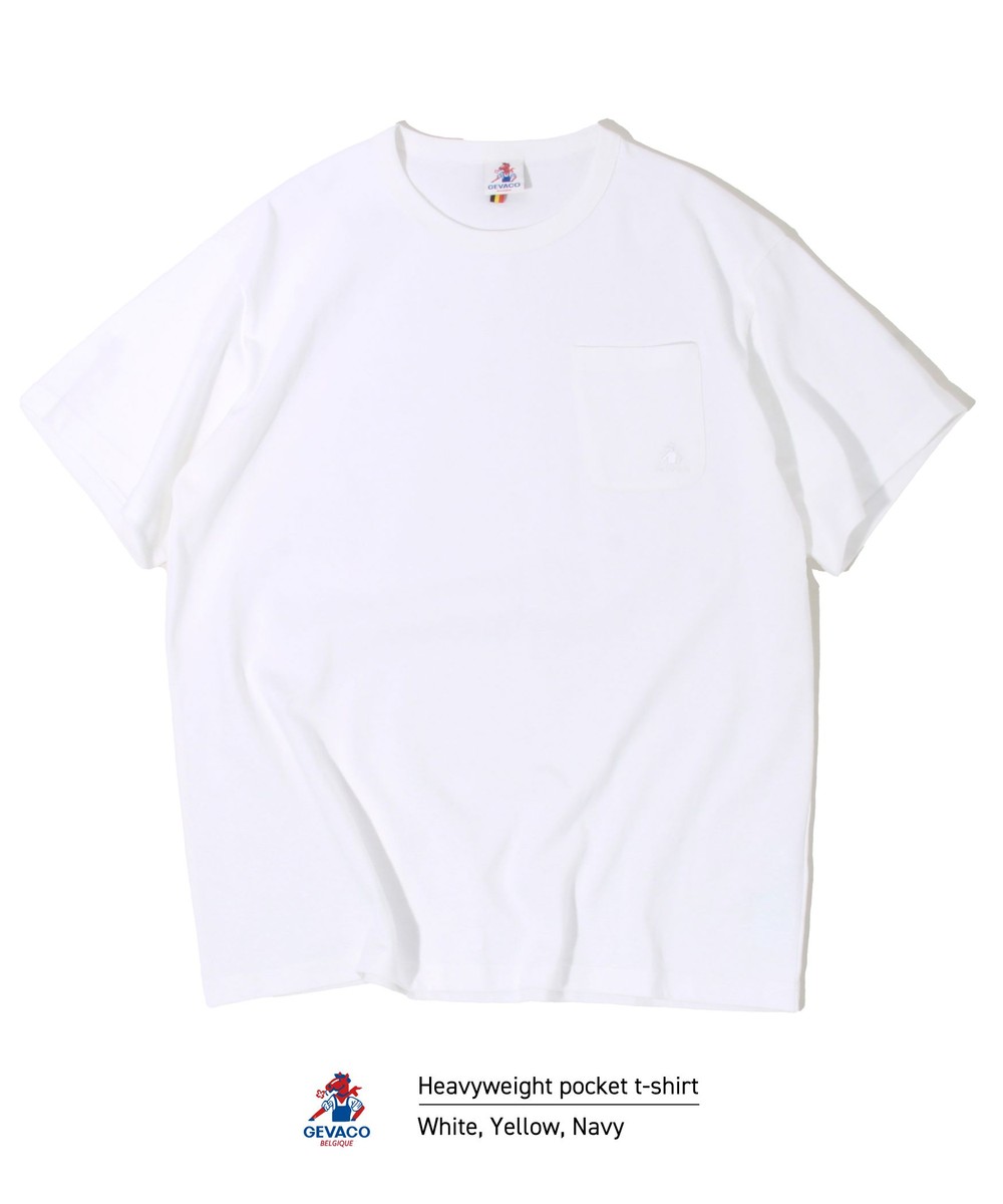 【GEVACO/ゲバコ】ベーシックオープンエンド天竺ポケット刺繍Tシャツ