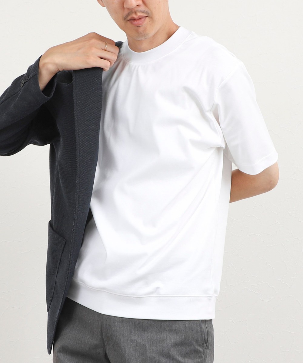 《ビジカジ対応》超長綿ハイゲージポンチ クルーネック ドレスTシャツ