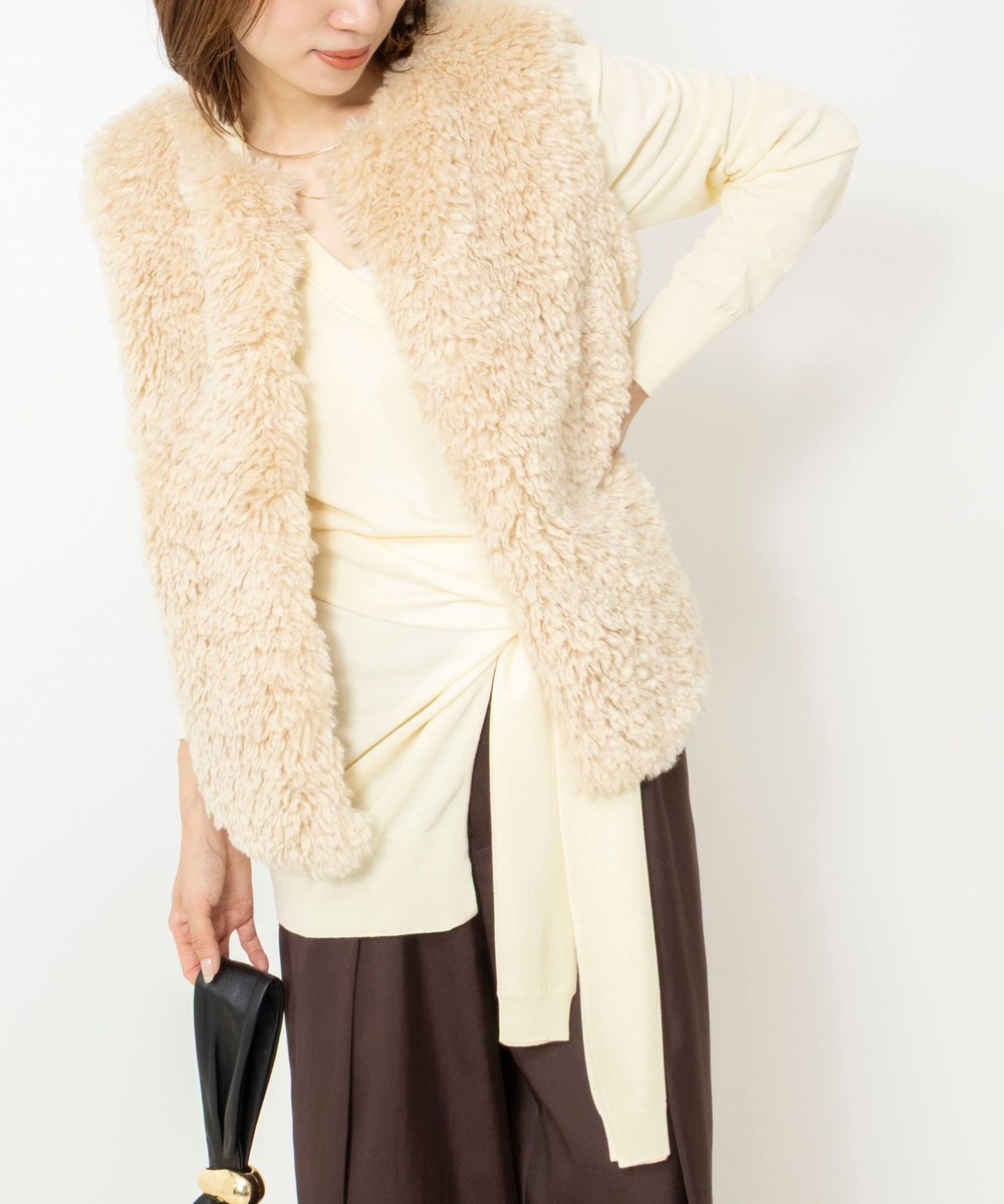 【 SHOP PRESS二見別注カラー】レイヤードピース付きVネックプルオーバー