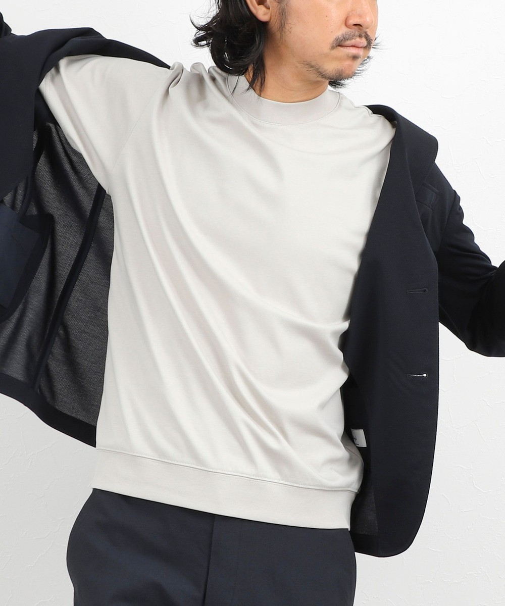 《ビジカジ対応》超長綿ハイゲージポンチ クルーネック ドレスTシャツ