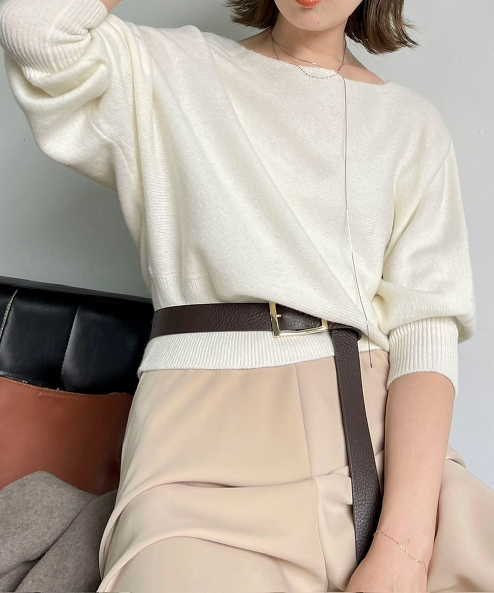 【BECシリーズ】カシミヤ混紡毛ショート丈プルオーバー