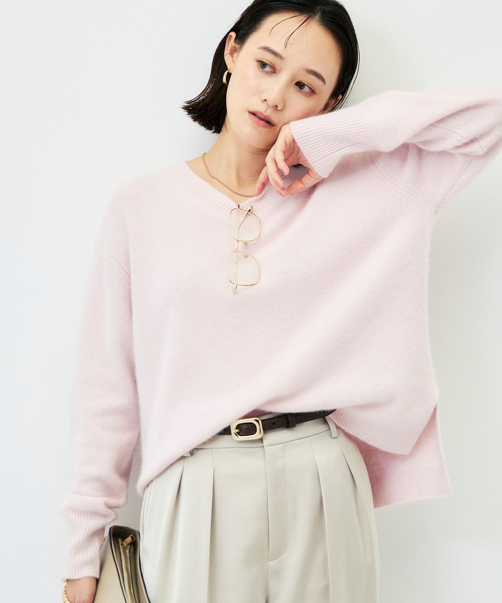 【新色追加】《手洗い可能》ヘアリーVネックプルオーバー